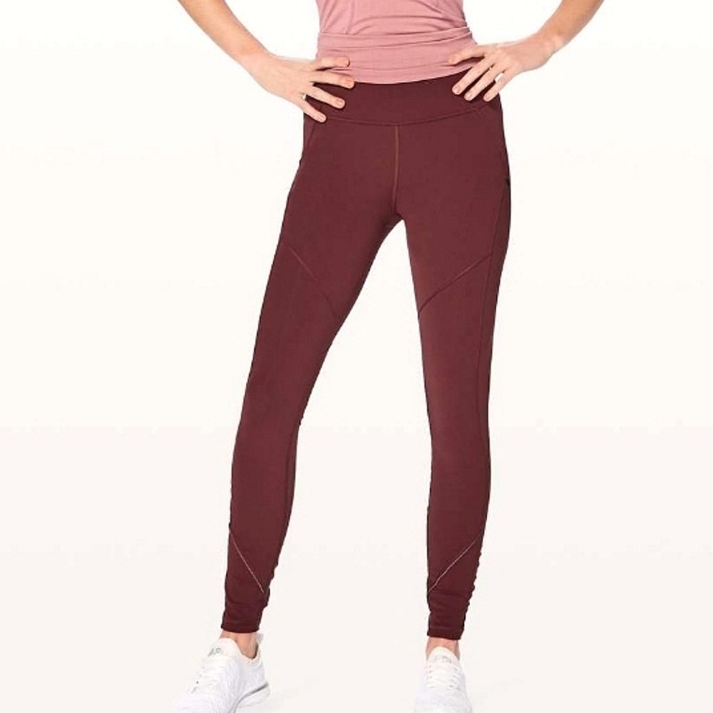 Lululemon Rare Rain-On Train-On Tight, Redwood, Size 6